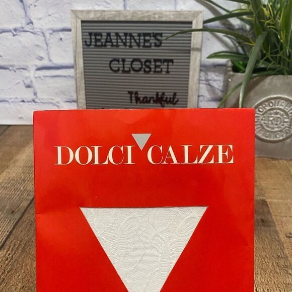 DOLCI CALZE FINE ITALIAN TIGHTS (S) pantyhose white printed - Picture 5 of 6